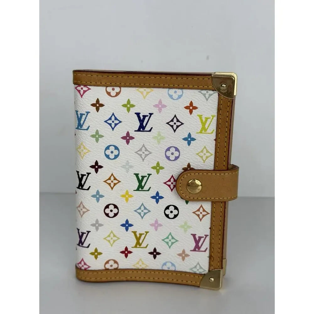 Louis Vuitton Monogram Multicolor Small Ring Agenda Cover in White 2007